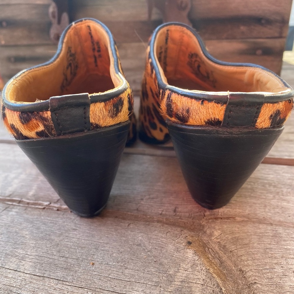 Charlie 1 Horse Calf Hair Leopard Print Mules - Picture 5 of 9